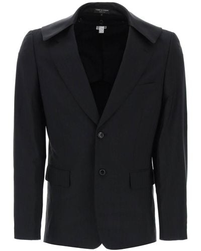 Comme des Garçons Comme Des Garcons Homme Plus Satin Collar Blazer With Eight - Black