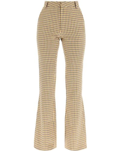 Alessandra Rich Sequined Bootcut Pants - Natural