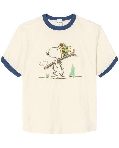 RE/DONE Skiing Snoopy Ringer T-shirt - Natural