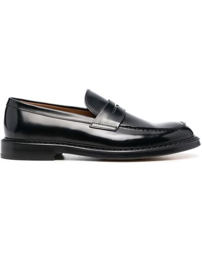 Doucal's Horse Penny Loafers Shoes - Black