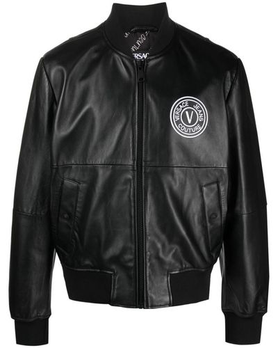 Versace Jeans Couture Teddy Monogram Jacquard Fleece Jacket in Black for  Men