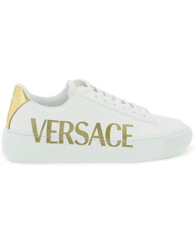 Versace 'Greca' Trainers With Logo - White