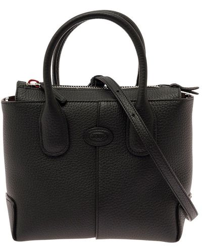 Tod's Handbag With Tonal Logo Patch - Black