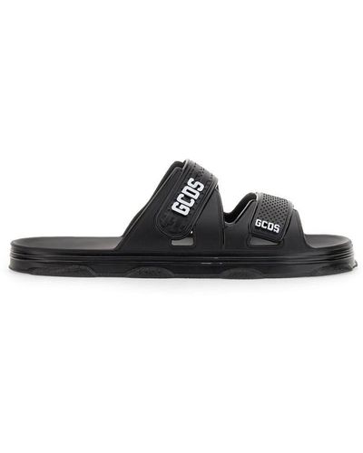 Gcds Sandal With Logo Unisex - Black