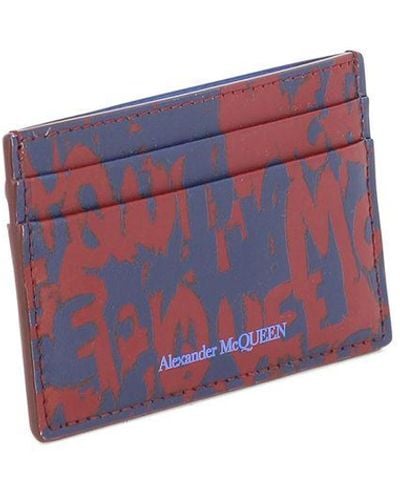 Alexander McQueen "Mcqueen Graffiti" Card Holder - Purple