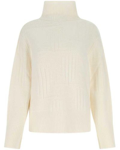 Lanvin Ivory Cashmere Oversize Sweater - White