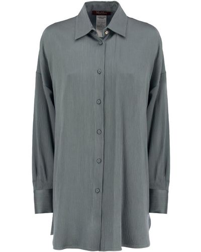 Max Mara Studio Cursore - Viscose Creponne Over Shirt - Grey