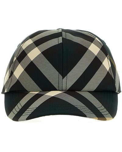 Burberry Check Cap Hats - Black