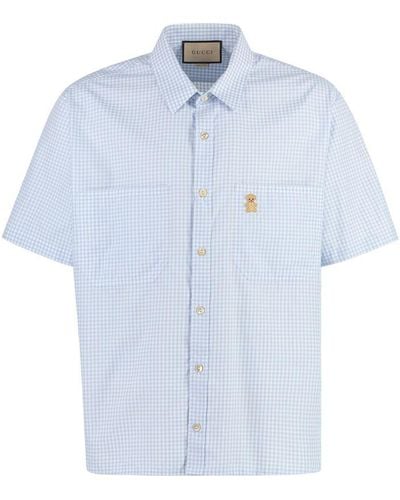 Gucci Shirt With Patch, - Blue