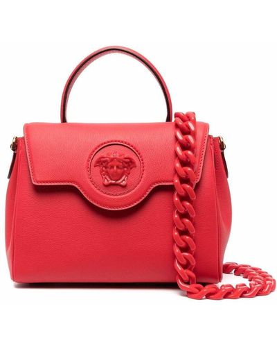 Versace Medium La Medusa Shoulder Bag - Red