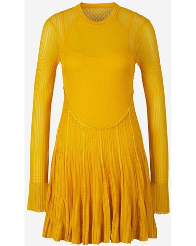 Givenchy Pleated Knit Dress - Yellow