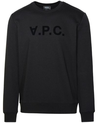 A.P.C. Black Organic Cotton Sweatshirt