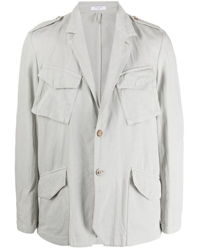 Boglioli Blen Linen Single-breasted Jacket - Grey