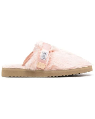 Suicoke Eco Fur Slippers - Pink