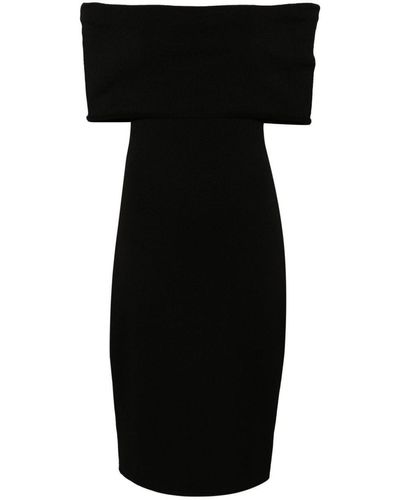 Bottega Veneta Offshoulder Midi Dress - Black