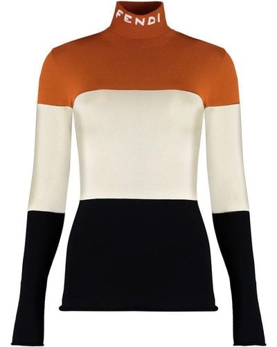 Fendi Striped Sweater - White