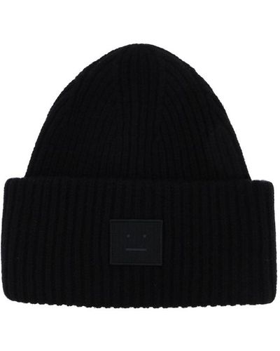 Acne Studios Woolen Face Beanie Hat - Black