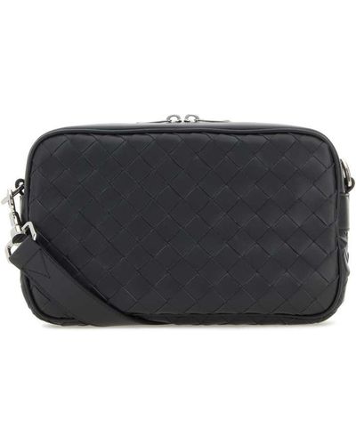 Bottega Veneta Slate Leather Crossbody Bag - Black