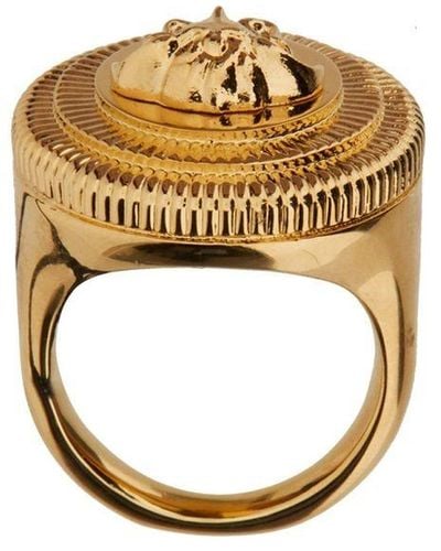 Foundrae 18kt Yellow Gold Diamond Protection Signet Ring - Farfetch