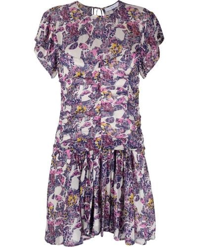 IRO Jane Ruched Mini Dress - Purple