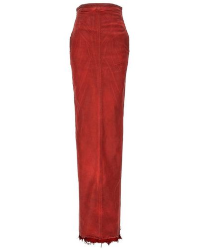 Rick Owens 'Dirt Pillar Long' Skirt - Red