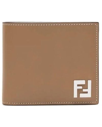 Fendi Ff Squared Wallet Accessories - Natural