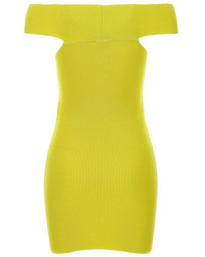 Elisabetta Franchi Cedar Knitted Cut-Out Dress - Yellow