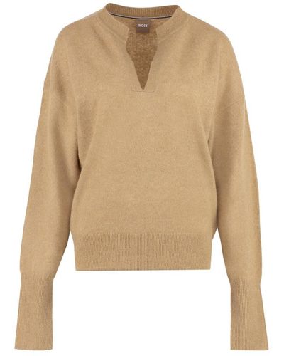 BOSS Alpaca Blend Sweater - Natural