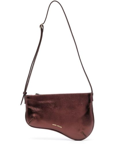 MANU Atelier Curved Metallic Shoulder Bag - Purple