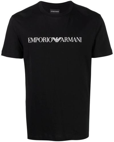 Emporio Armani Short Sleeve T-shirt Crew Neckline Sweater - Black