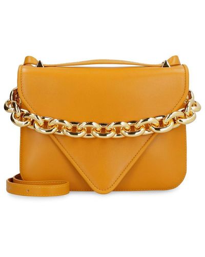 Bottega Veneta Mount Leather Envelope Bag - Orange