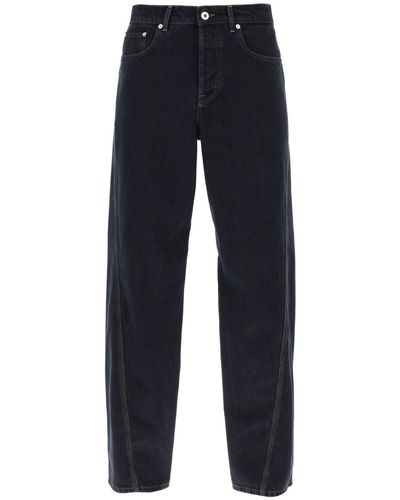 Lanvin Baggy Jeans With Twisted Seams - Blue