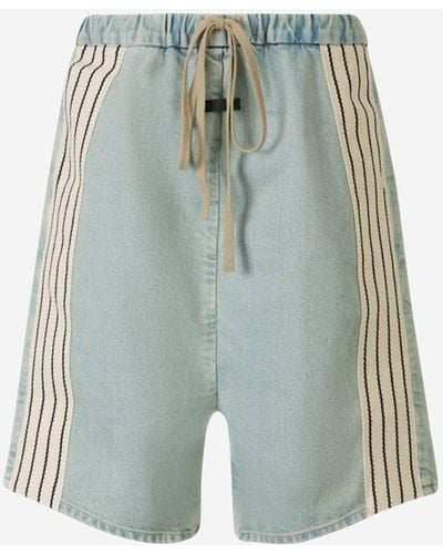 Fear Of God Striped Denim Bermuda Shorts - Blue