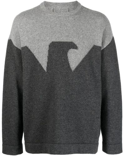 Emporio Armani Two-tone Knit Sweater - Grey
