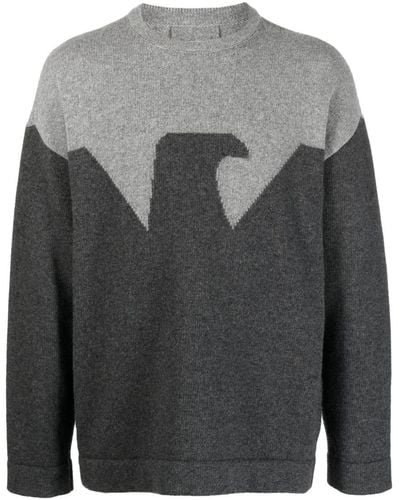 Emporio Armani Two-tone Knit Sweater - Gray