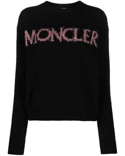 Moncler Logo-intarsia Wool Jumper - Black