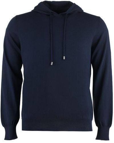 Canali Knitted Hoodie - Blue
