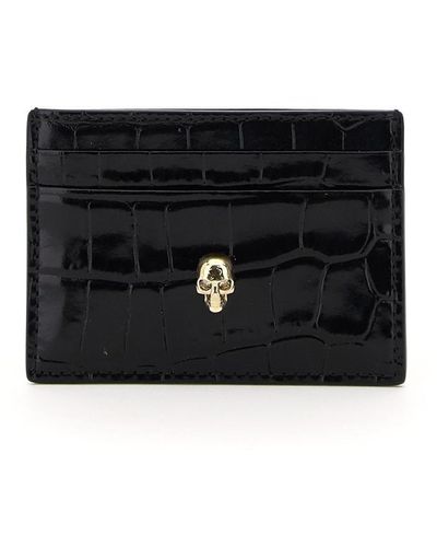 Alexander McQueen Skull Card Holder - Black