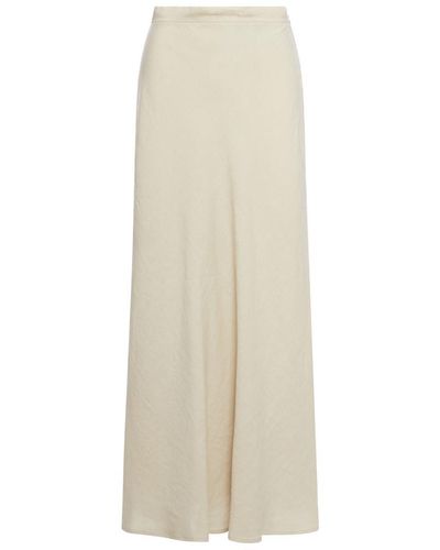 120% Lino Long Skirts - White