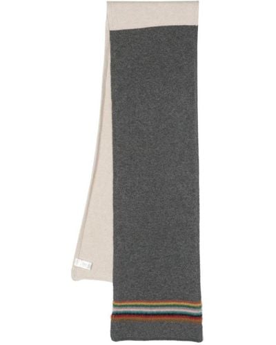 Paul Smith Signature Stripe Wool Scarf - Grey