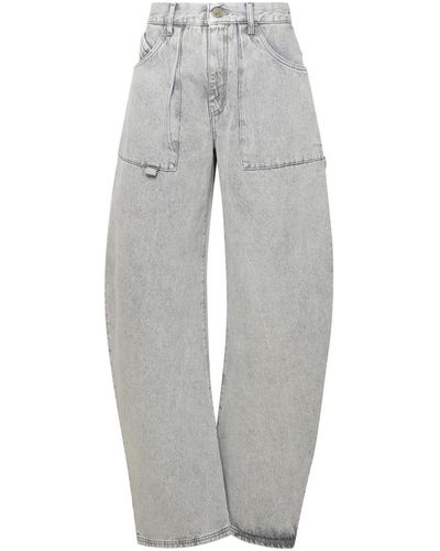 The Attico 'Effie' Cotton Jeans - Gray