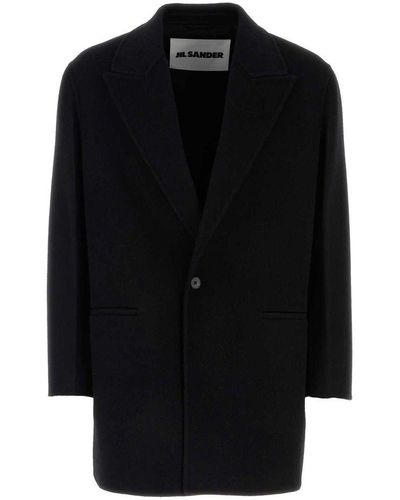 Jil Sander Black Wool Blend Coat