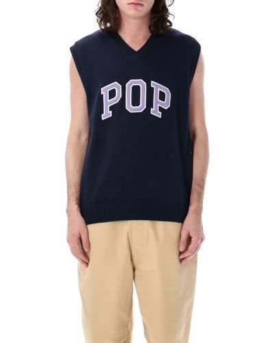 Pop Trading Co. Pop Arch Spencer Knit Vest - Blue
