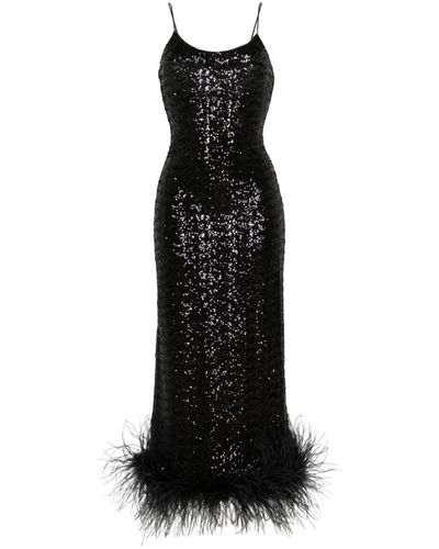 Oséree Long Dress With Sequins - Black