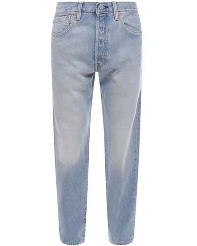 Levi's Straight Leg Leather Closure With Buttons Jeans - Blue