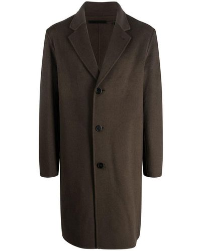 Theory Wool-blend Single-breasted Coat - Black