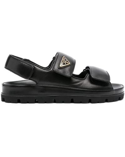Prada Touch-Strap Sandals - Black