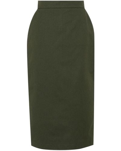 Max Mara Cotton Midi Skirt - Green