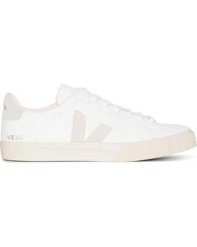 Veja Low-top Sneakers With Logo Patch In Leather Man - White