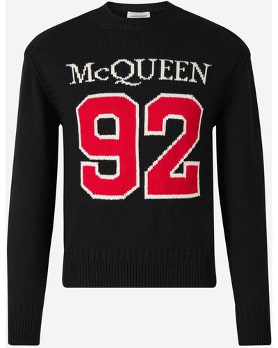 Alexander McQueen Knitted Logo 92 Jumper - Red
